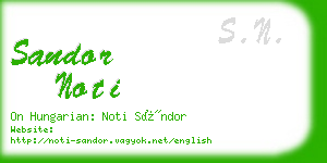 sandor noti business card